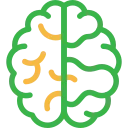 Icon of a brain representing strategic thinking and innovative solutions.